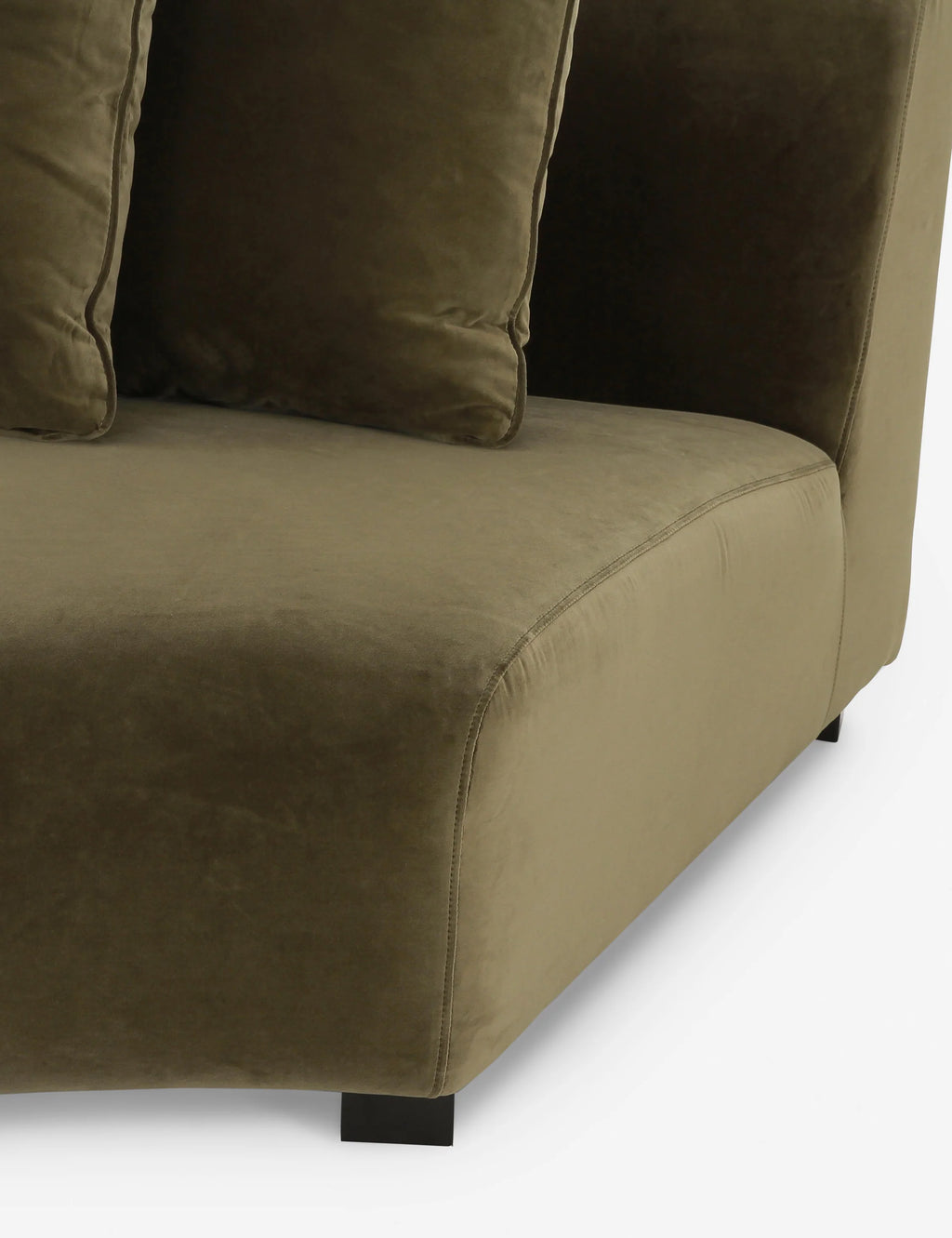 Zoomed-in corner of Yerim Sofa highlighting seamless joinery and plush upholstered curves