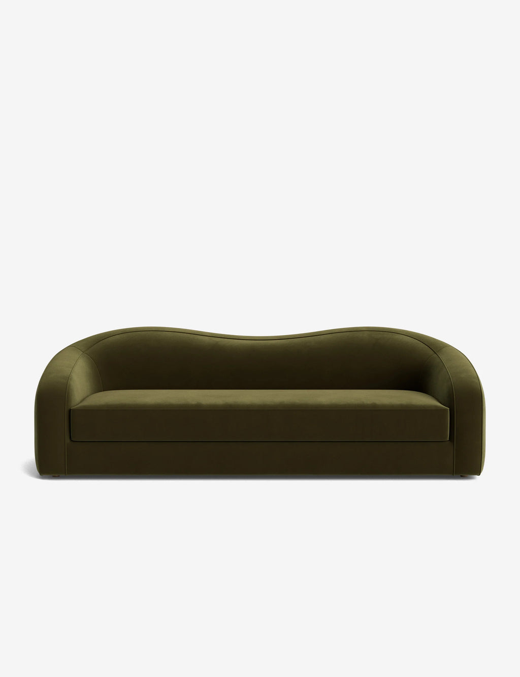 Shigeo Curved Modern Sofa in brown color with soft neutral tones and curved silhouette