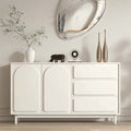Skuld sideboard cabinet in warm cream with solid wood legs