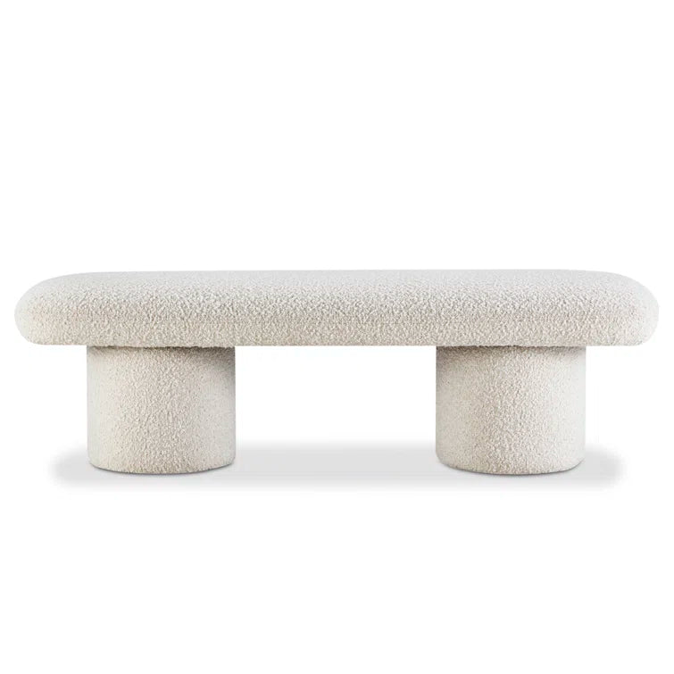 Victoria Bench | White Boucle Fabric