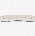 Yerim Curved Sectional Sofa in ivory fabric.