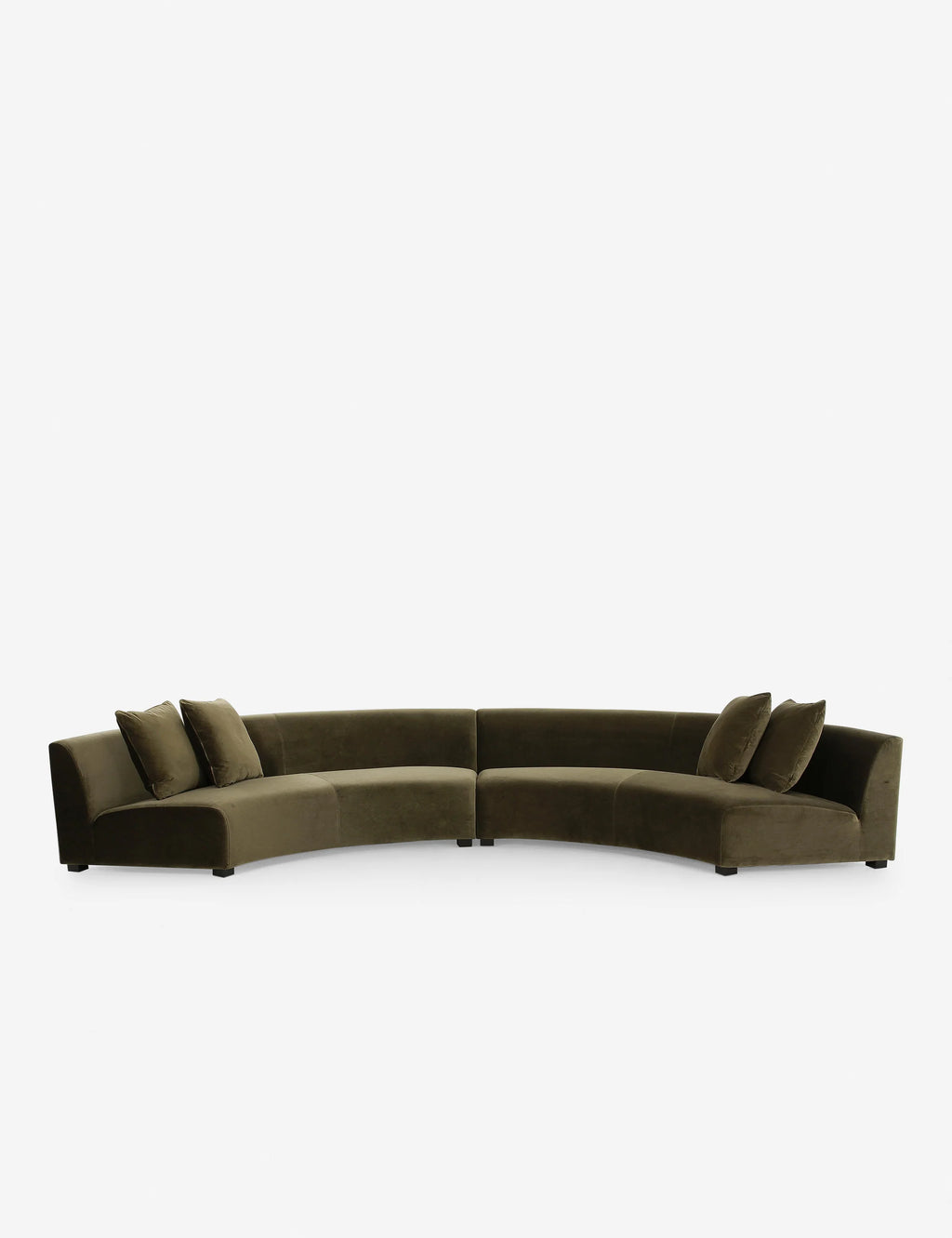 Straight-on view of Yerim Sectional Sofa in olive tone, ideal for sophisticated modern homes in the UAE