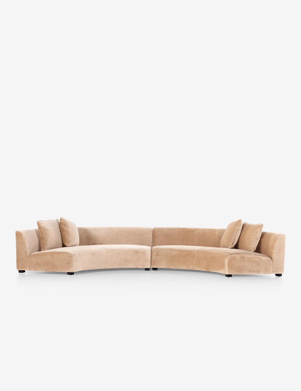 Yerim Sectional Sofa in camel color set against warm wood tones, perfect for earthy UAE interiors