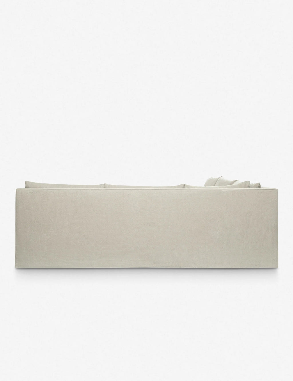 Back view of spacious Yuri Sectional Sofa in light upholstery