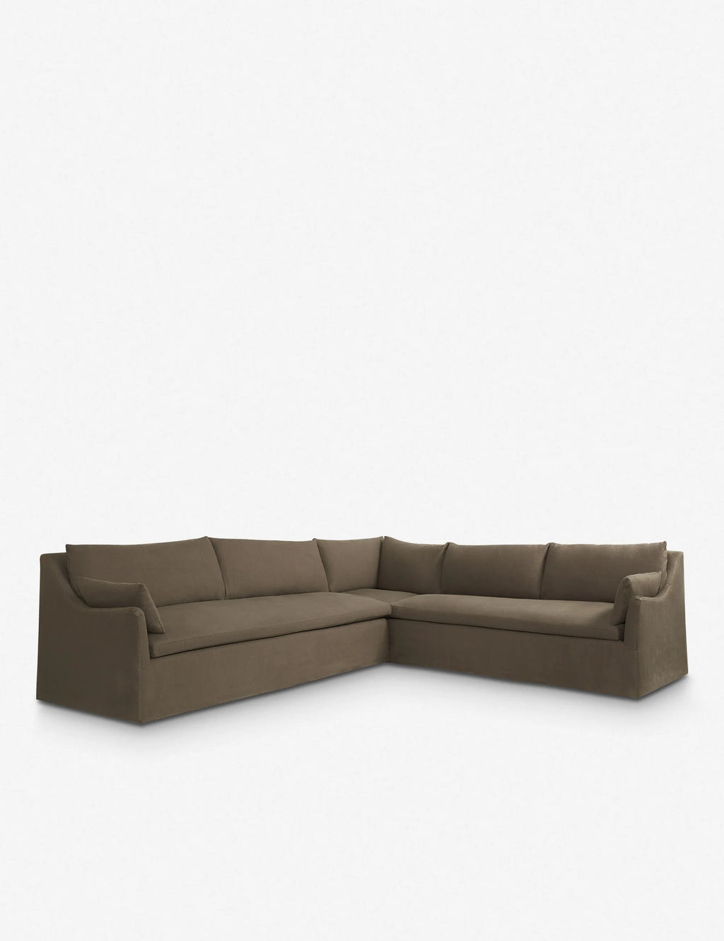 Side profile of Yuri brown Sofa with low armrest and plush backrest, perfect for relaxed lounging
