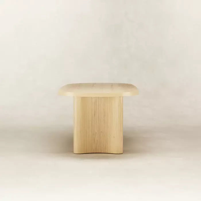 Side view of Natural Zora Dining Table