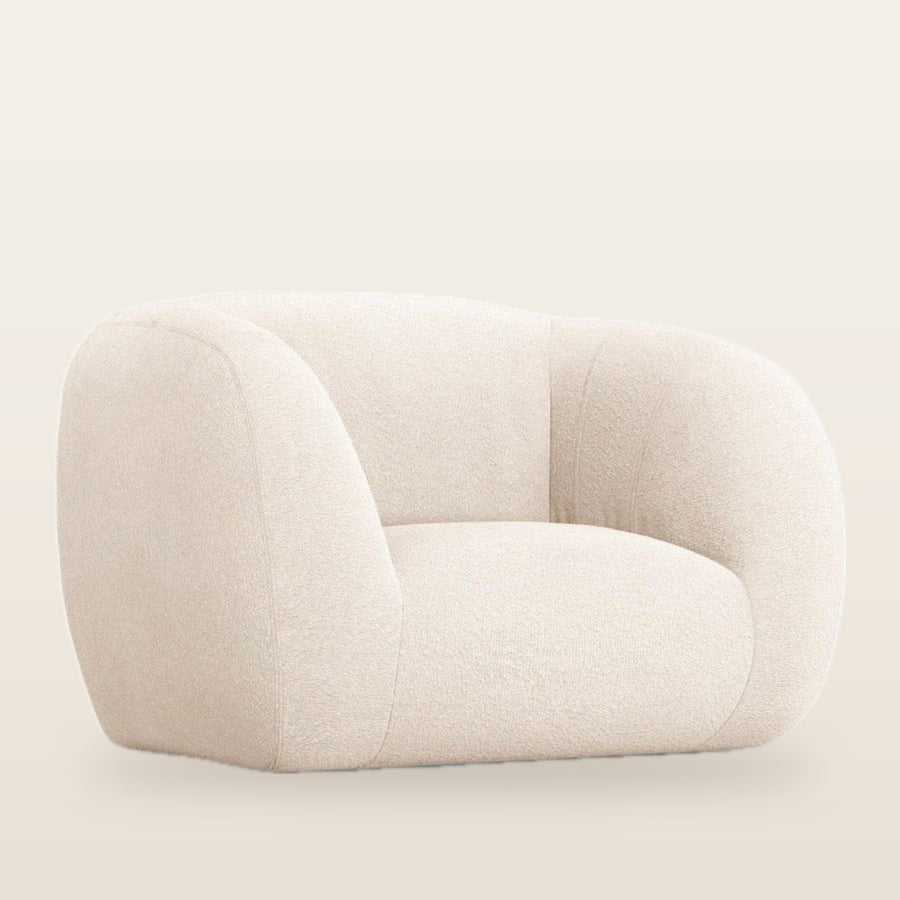 Beige boucle armchair