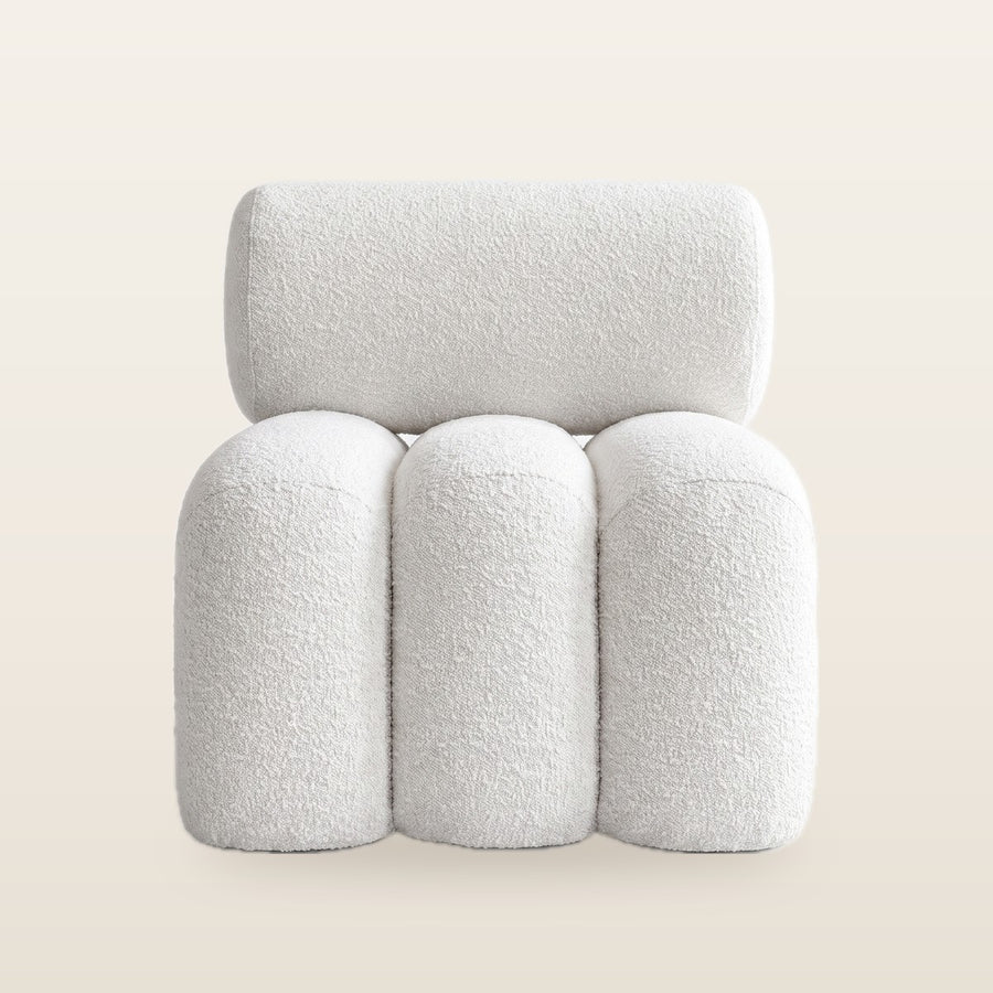 Boucle White Armless Chair