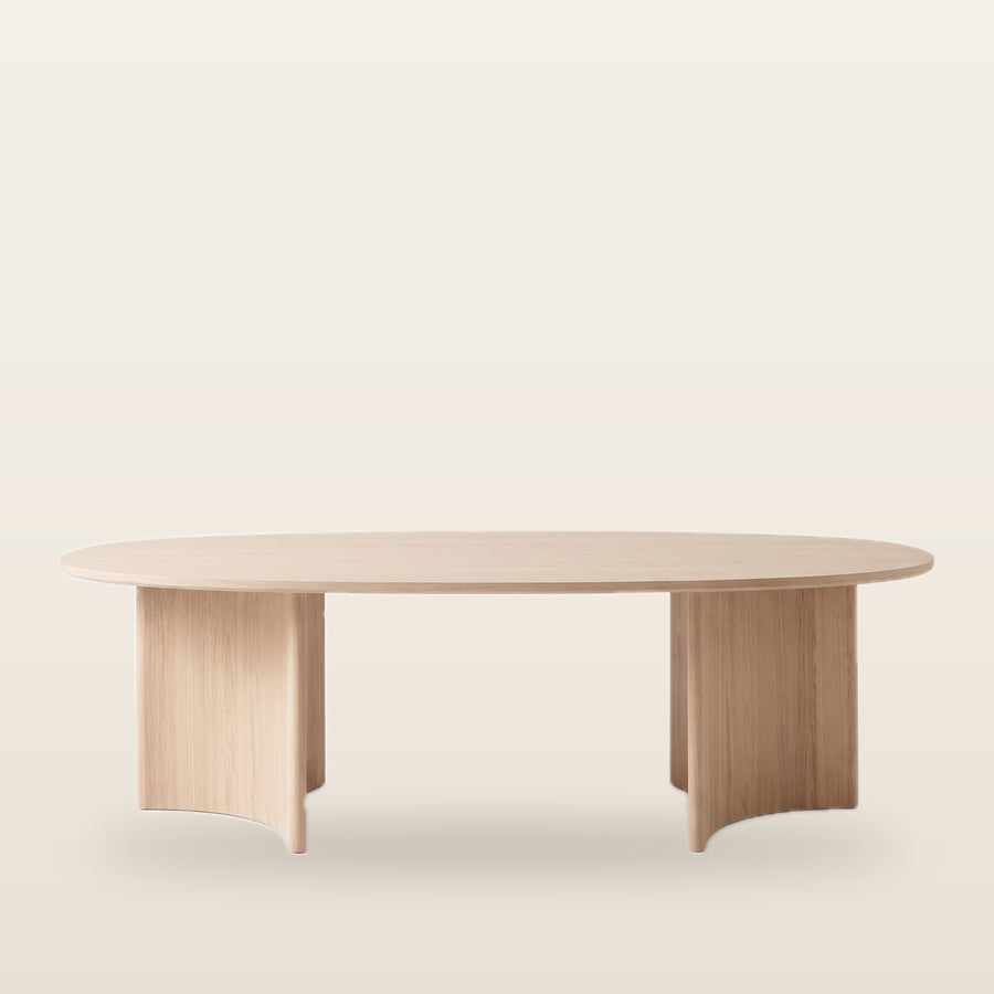 Dew Oak Dining Table styled in a modern dining room in UAE