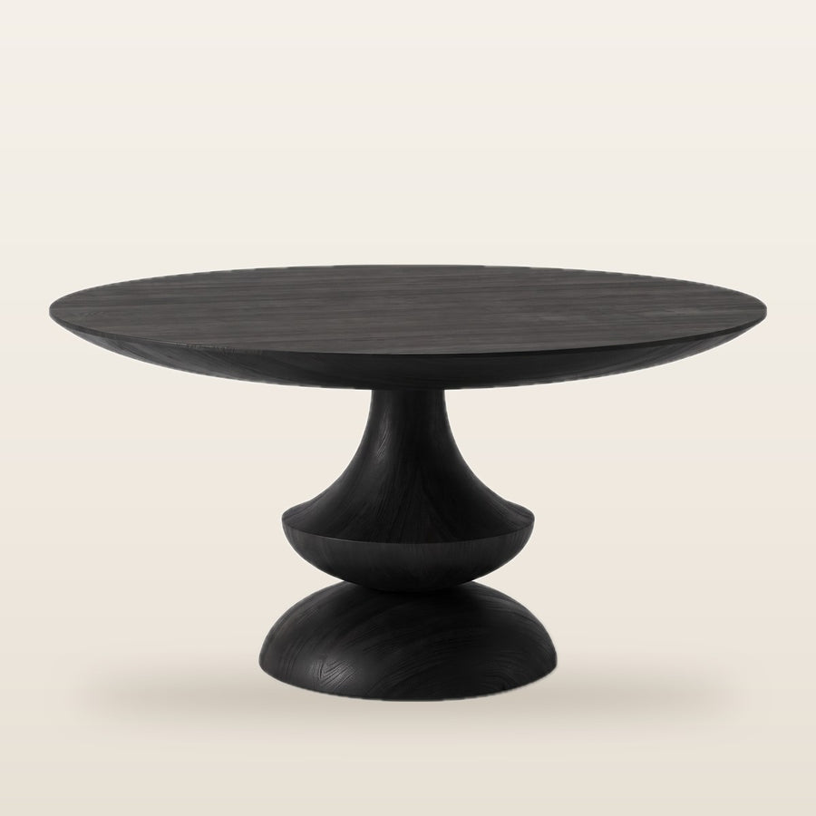 Hamil Round Solid Wood Dining Table – Black