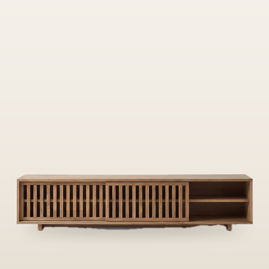 Luka Solid Oak Slatted TV Unit
