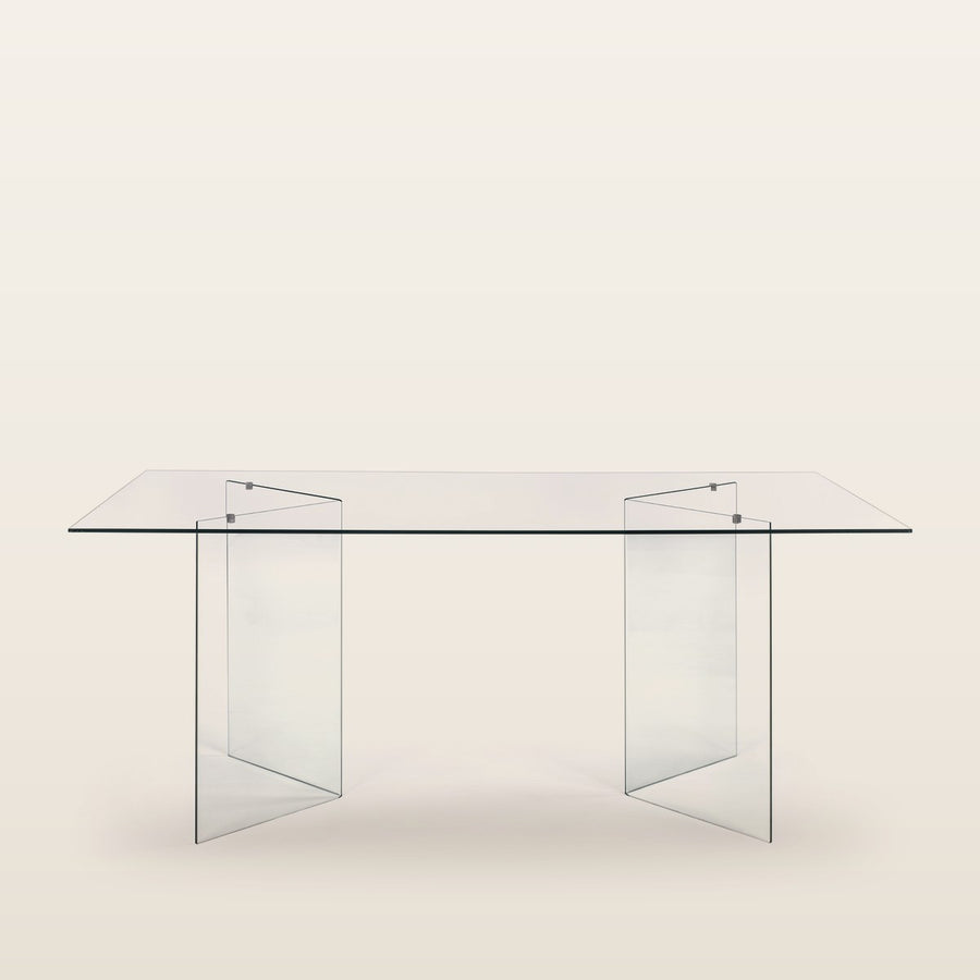 Rectangular Clear glass dining table