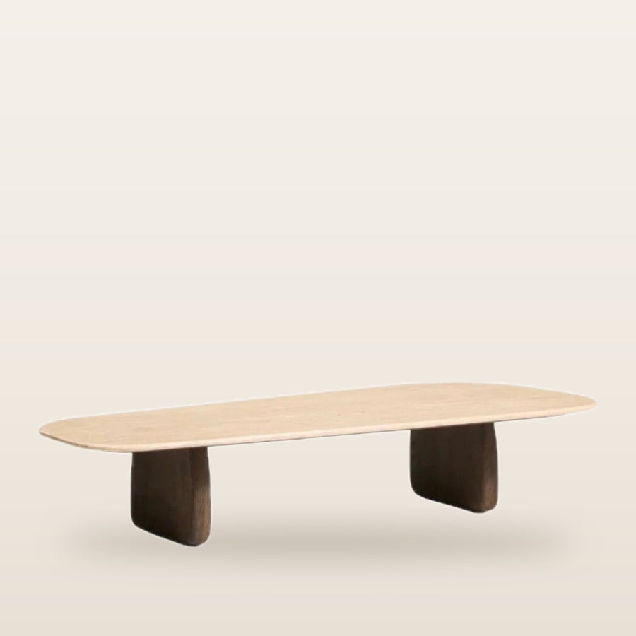 Sabel Travertine Top Coffee Table