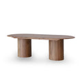 Azura capsule-shaped dining table with solid wood finish and rounded edges